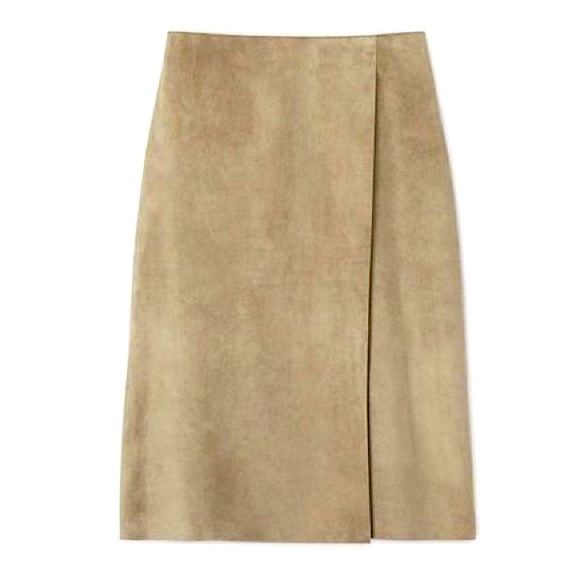 TORY BURCH Faux Wrap Suede Skirt - Picture 5 of 6